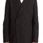 Elegant Bordeaux Polka Dot Wool Suit