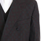 Elegant Bordeaux Polka Dot Wool Suit