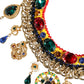 Gold Brass Chain Majolica Embellished Chocker Necklace