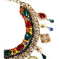 Gold Brass Chain Majolica Embellished Chocker Necklace