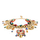 Gold Brass Chain Majolica Embellished Chocker Necklace