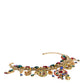 Gold Brass Chain Majolica Embellished Chocker Necklace