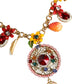 Gold Tone Brass Chain Embellished Statement Necklace