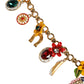 Gold Tone Brass Chain Embellished Statement Necklace