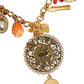 Gold Tone Brass Chain Embellished Statement Necklace