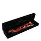 Gold Tone Choker Amore Red Floral Woven Charm Necklace