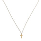 Gold Tone Brass Chain Cross Pendant Jewelry Necklace