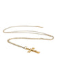 Gold Tone Brass Chain Cross Pendant Jewelry Necklace