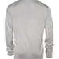 Off White Silk V-neck Long Sleeves Pullover Sweater