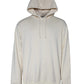 Off White Cotton Hooded Pullover Sweater