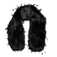 Black Fox Rooster Feathers Neck Warmer Scarf