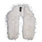 White Fox Rooster Feathers Neck Warmer Scarf