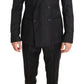 Elegant Brown Wool Three-Piece Suit