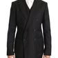Elegant Brown Wool Three-Piece Suit