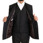 Elegant Brown Wool Three-Piece Suit