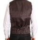Elegant Brown Wool Three-Piece Suit