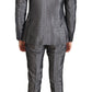 Elegant Silver Baroque Slim Fit 3-Piece Suit