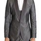 Elegant Silver Baroque Slim Fit 3-Piece Suit
