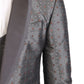 Elegant Silver Baroque Slim Fit 3-Piece Suit