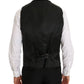 Elegant Black Three-Piece Suit with Saxophone Embroidery