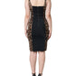 Brown Silk Leopard Print Knee Length Dress