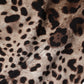 Brown Silk Leopard Print Knee Length Dress