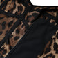 Brown Silk Leopard Print Knee Length Dress