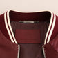 Elegant Bordeaux Leather Bomber Jacket