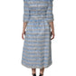 Light Blue Silver Jacquard A-line Midi Dress