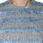 Light Blue Silver Jacquard A-line Midi Dress