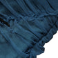 Blue Mesh Trim Ruched Tulle Sheath Dress