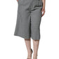 Black White Houndstooth Cropped Wide Leg Pants