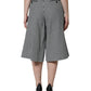 Black White Houndstooth Cropped Wide Leg Pants