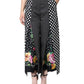 Black Patchwork High Waist Wide Leg Pants