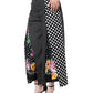 Black Patchwork High Waist Wide Leg Pants