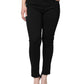 Black Cotton Mid Waist Skinny Denim Jeans