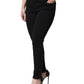 Black Cotton Mid Waist Skinny Denim Jeans