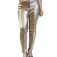 Metallic Gold High Waist Skinny Pants