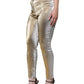 Metallic Gold High Waist Skinny Pants