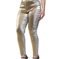 Metallic Gold High Waist Skinny Pants