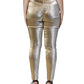 Metallic Gold High Waist Skinny Pants