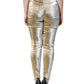 Metallic Gold High Waist Skinny Pants