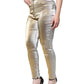 Metallic Gold High Waist Skinny Pants