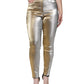 Metallic Gold High Waist Skinny Pants