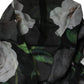 Black Floral Print Silk Cardigan Blouse Top