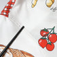 Multicolor Bread Print Collared Blouse Top
