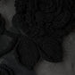 Black Nylon Mesh Transparent Floral Blouse