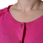 Pink Wool Button Down Short Sleeve Blouse Top