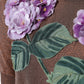 Brown Floral Applique Viscose Short Sleeve Top