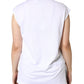 White Cotton Sleeveless Crew Neck T-shirt